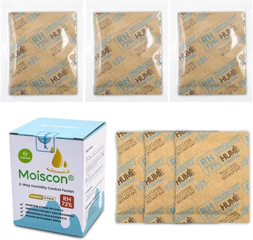 Vista 20 de Wisesorb Paquetes de control de humedad bidireccionales 49% para guitarras e instrumentos de madera - Absorbentes de humedad de 70g