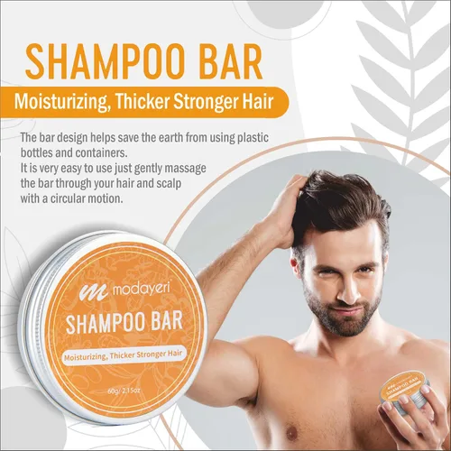 Vista 3 de Barra de champú hidratante, más gruesa y fuerte, jengibre natural, humectante, restaura el cabello brillante, 2.15 onzas (amarillo)