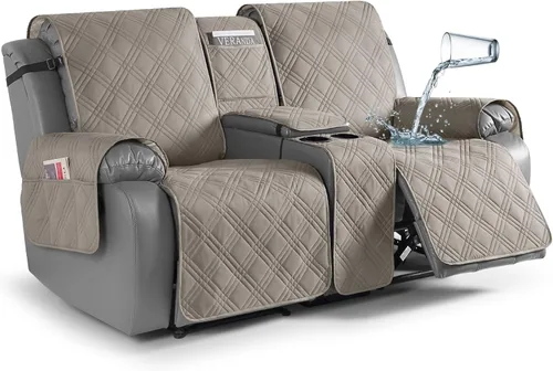 Vista 33 de TAOCOCO - Funda impermeable para sofá biplaza reclinable con consola central, 2 plazas