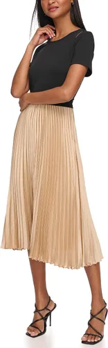 Vista 4 de Karl Lagerfeld Paris Vestido plisado recortado para mujer
