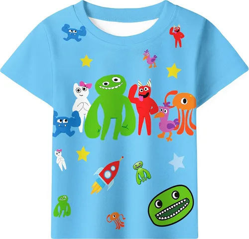 Vista 2 de NOALED Garten of Banban - Juego de camisas de manga corta para niños, conjunto de ropa de 2 piezas, camiseta y pantalón corto de 3 a 12 años