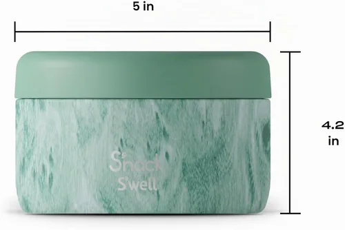Vista 4 de S'well S'nack Recipiente de alimentos de acero inoxidable, 10 onzas, árbol de menta, cuencos aislados de doble capa, sin BPA