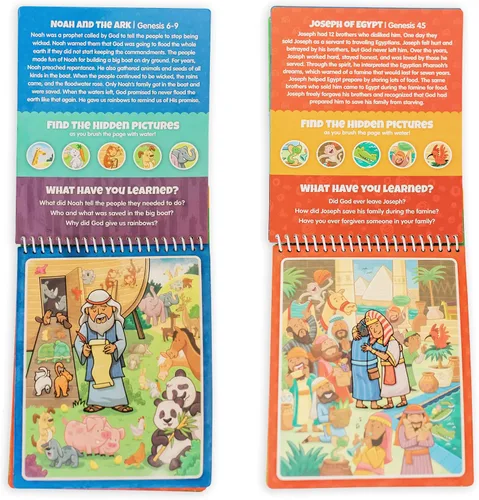 Vista 3 de Paquete de 2 pinceles Aqua Antiguo Testamento #1 y Antiguo Testamento #2 con libros de actividades acuáticas, escuela bíblica, preescolar