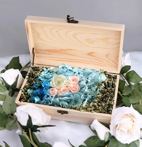 Vista 7 de Caja de recuerdo de madera sin terminar con tapa con bisagras, rectangular, 9.7 x 5.5 x 2.7 pulgadas, cierre, almacenamiento, manualidades