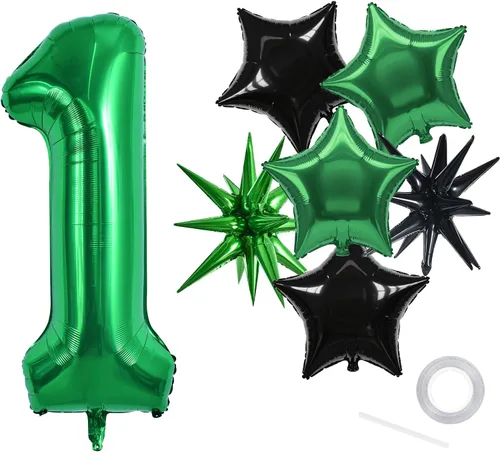 Vista 24 de Globos de números grandes, negros, de 40 pulgadas