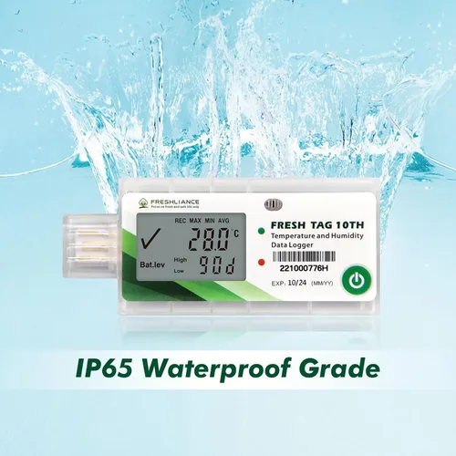 Vista 5 de Freshliance Registrador de datos de humedad de temperatura LCD, grabadora USB de humedad de temperatura de un solo uso con informe PDF o CSV, 65000