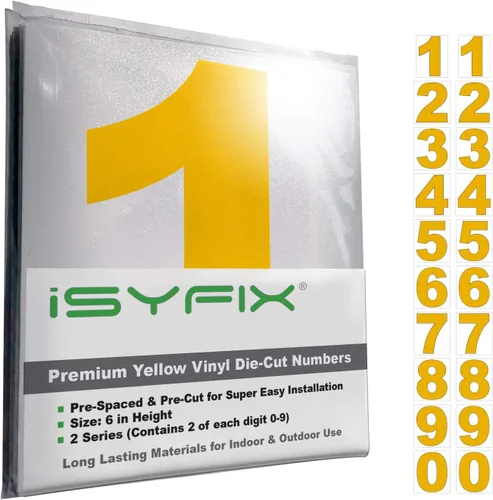 Vista 8 de iSYFIX Calcomanías de Números de Vinilo Verde Manzana – 1.5 Pulgadas Autoadhesivas (2 Juegos) – Calcomanía Premium Troquelada y Pre-espaciada