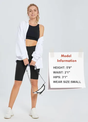 Vista 6 de BALEAF Women's Long Biker Yoga Compression Shorts High Waist Knee Length Spandex Workout Shorts with Pockets Soft