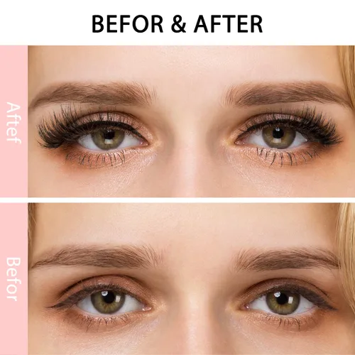 Vista 4 de DYSILK Pestañas postizas naturales de visón 6D, aspecto dramático, pestañas postizas esponjosas, extensión de maquillaje, pestañas largas hechas a