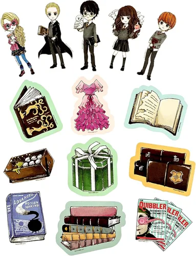 Vista 5 de Conquest Journals - Paquete de calcomanías de personajes e iconos mágicos de Harry Potter, 50 calcomanías, impermeables, resistentes a los arañazos
