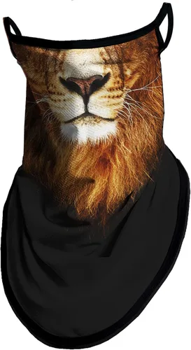 Vista 14 de Obacle Bandana facial con bucles para las orejas, polaina transpirable para el cuello para hombres y mujeres