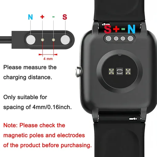Vista 3 de Vancle Paquete de 2 cargadores de reloj inteligente Gloryfit, cable de carga USB magnético para relojes inteligentes GloryFit T80 T70 T60 T50 P99