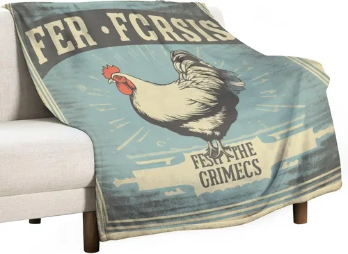 Vista 24 de Manta de microfibra suave y acogedora con diseño de gallo rústico en blanco y negro, suave y acogedora manta de microfibra para sofá, cama, oficina