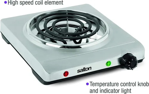 Vista 2 de Salton Solo estufa eléctrica portátil de bobina de acero inoxidable, 3.0 lbs