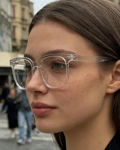 Vista 2 de PANNER Gafas cuadradas de gran tamaño con bloqueo de luz azul antideslumbrante para computadora Transparente