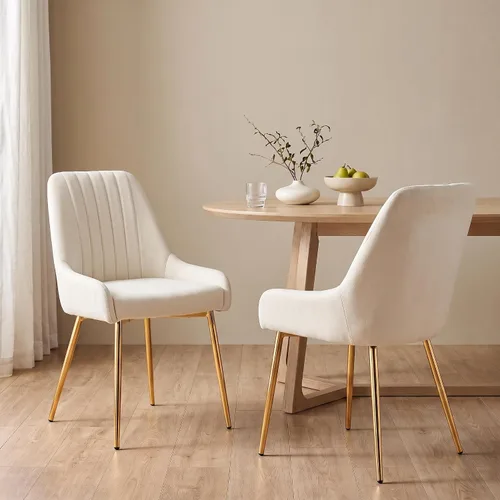 Vista 22 de Juego de 4 sillas de comedor de terciopelo negro, modernas sillas de cocina