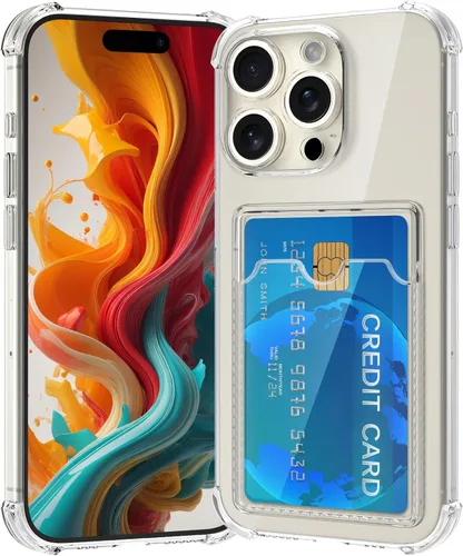 Vista 10 de Funda compatible con iPhone 13 con tarjetero, funda tipo cartera, transparente, delgada, suave, protectora a prueba de golpes, antiarañazos, funda