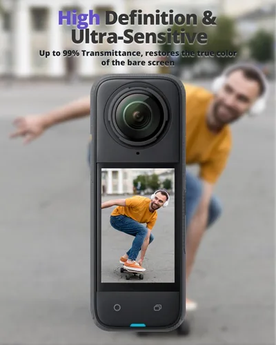 Vista 7 de Funda protectora de silicona para Insta 360 X4/X5 con tapa de lente, protector de pantalla para accesorios Insta 360 X4, kit de accesorios