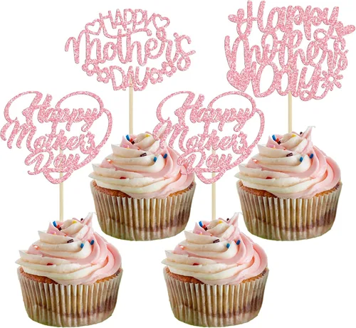 Vista 11 de Gyufise 1 paquete de decoración para pastel del día de la madre, la mejor mamá del mundo, con flores de mariposa, decoración de pastel de cumpleaños