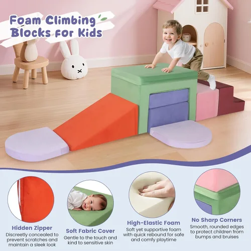 Vista 10 de Lischwert Bloques de Espuma para Escalar para Niños Pequeños de 1-3 años, Juego Suave con Juguetes de Exploración para Gatear, Bloques Seguros