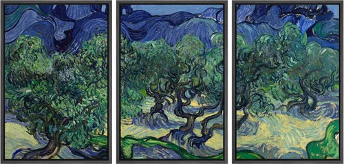 Vista 21 de wall26 Lienzo enmarcado para pared, juego de arte con flores de almendra de Vincent Van Gogh, naturaleza, ilustraciones de área silvestre, bellas