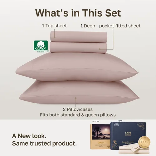 Vista 34 de California Design Den Sábanas de Algodón Egipcio 100%, Juego de Sábanas de Lujo Auténtico Certificado Tamaño Full con Bolsillo Profundo, Satén Suave