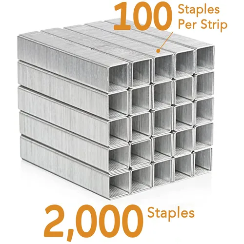 Vista 2 de Grapas resistentes, grapas de punta de cincel de 1/2 pulgada, capacidad de 120 hojas, 2,000 grapas para grapadora resistente