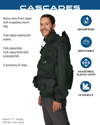 Vista 2 de Frogg Toggs - Chamarra de vadeo Cascades para hombre