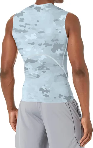 Vista 3 de Holure Camiseta sin mangas de compresión para hombre, paquete de 5 unidades, camiseta atlética para fisicoculturismo