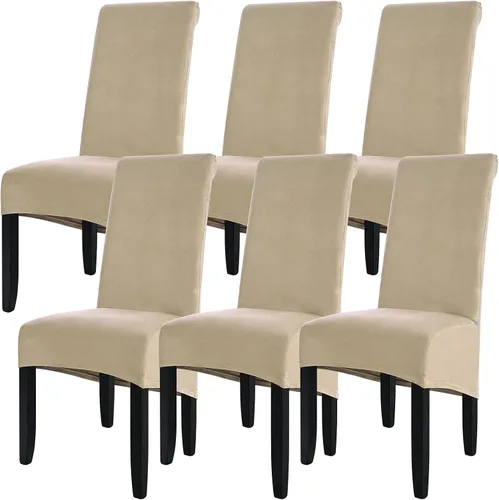 Vista 24 de ele ELEOPTION Fundas grandes de terciopelo y elastano para silla, fundas protectoras suaves y elásticas para silla, extraíbles y lavables para Negro