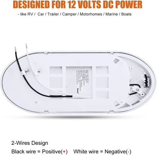 Vista 5 de Facon - Juego de 2 accesorios de luz LED para RV de 12 V, luz de techo con interruptor - DDS01-008, luz interior de 12 voltios para autocaravanas