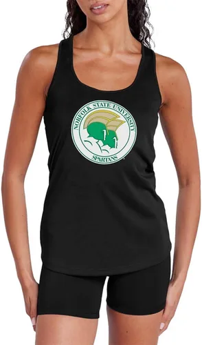 Vista 288 de Camiseta deportiva sin mangas oficial de NCAA Collegiate para mujer, con espalda cruzada, colección con logotipo primario