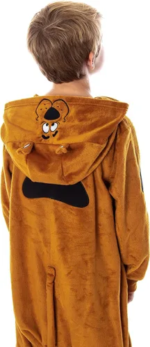 Vista 5 de INTIMO Scooby Doo - Pijama de una pieza con capucha para niños, ropa de dormir para niñas y niños