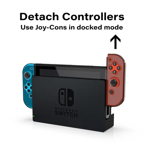 Vista 2 de Nyko Dockable, Thin Protective Hard Portable Travel Carry Shell Case with Tempered Glass Screen Protector for Nintendo Switch (Smoke)