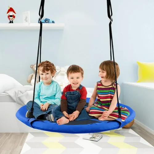 Vista 2 de Costzon Juego de silla colgante desmontable para niños 2 en 1 con tienda de campaña, asiento de columpio tipo nido para niños y niñas, columpio