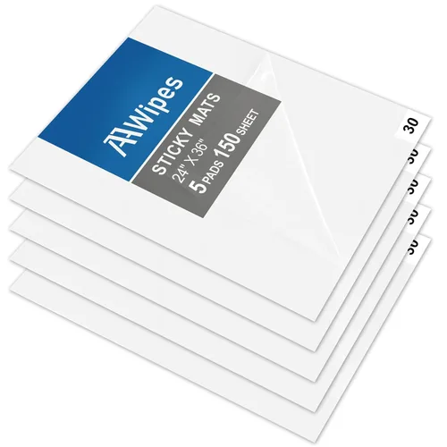 Vista 11 de AAwipes Almohadillas adhesivas adhesivas de 24 x 36 pulgadas, paquete de 5 unidades, 30 hojas/paquete, 150 hojas en total, color azul, para sala