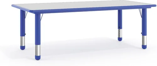 Vista 5 de Flash Furniture Wren - Mesa rectangular de plástico verde de 23.625 pulgadas de ancho x 47.25 pulgadas de largo, con parte superior gris