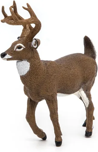 Vista 7 de Papo - Figura de ciervo de cola blanca - Juguete realista de animal del bosque para niños de 3 años en adelante - Modelo de vida silvestre pintado a