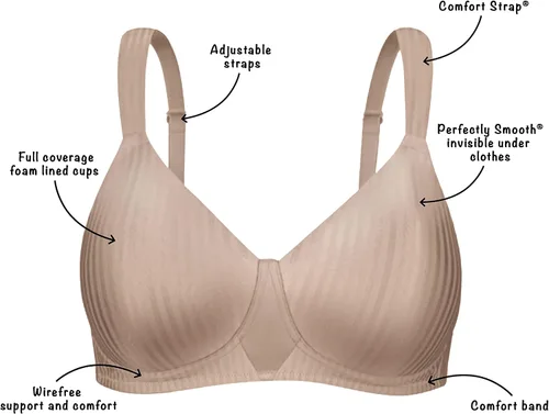 Vista 4 de Playtex Brasier sin varillas para mujer, sin varillas, sin varillas, cobertura completa