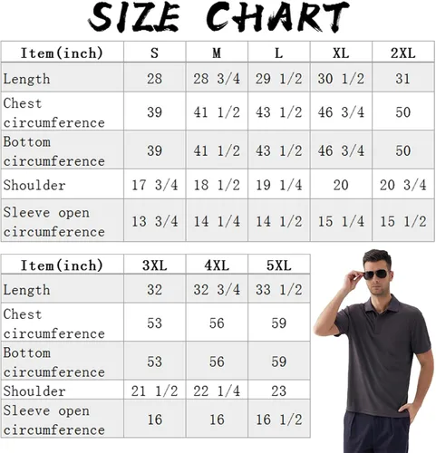 Vista 6 de Polo de golf de manga corta para hombre, ajuste regular, secado rápido, camiseta deportiva de entrenamiento