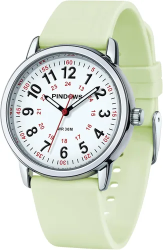 Vista 8 de PINDOWS Watches for Women, Easy Read Analog, Casual & Nurse Silicone Band