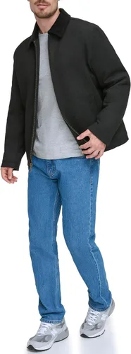 Vista 6 de Dockers Chaqueta de mezcla de lana con parte inferior abierta para hombre con babero acolchado