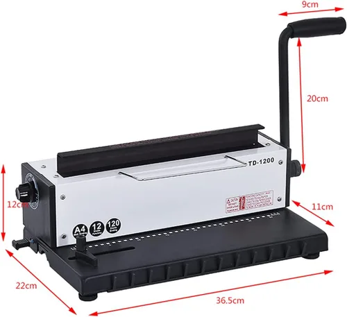 Vista 2 de INTBUYING Toda la máquina de encuadernación de bobina de alambre con base de metal de acero 34Holes 3: 1 Máquina de perforación y encuadernación