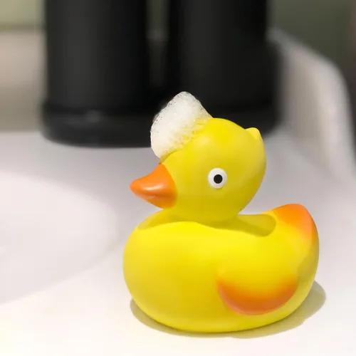 Vista 4 de CaaOcho - Juguete de baño de goma natural pura – Juguete de goma para bebé, juguete de baño sin agujeros, juguetes de baño sin BPA para bebés, sin