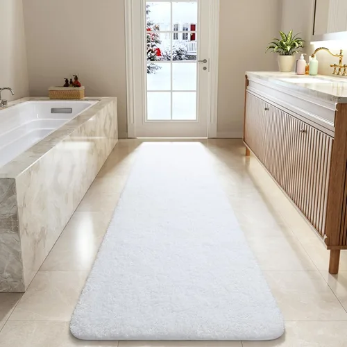 Vista 45 de LOCHAS Alfombra de baño de microfibra antideslizante de 36 x 24 pulgadas Gris
