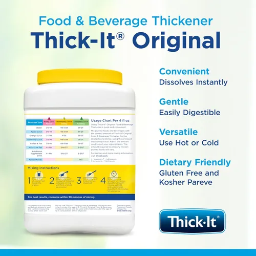 Vista 3 de Thick-It Bote espesante de bebidas de alimentos originales, 36 onzas Thickening powder for dysphagia; dissolves instantly in hot or cold food &