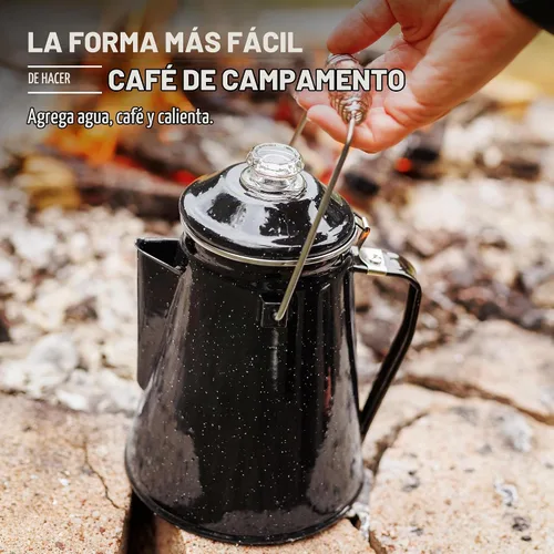 Vista 7 de COLETTI Cafetera Percolator clásica: la cafetera de camping más nostálgica, ahora modernizada [esmalte negro, 12 tazas]