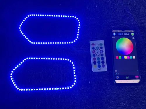 Vista 3 de Sando Tech X2 Ajuste para Polaris Sportsman RZR RGB Cambio de Cambio 2011+ 450 500 570 800 1000 LED Faro Halo Anillos Bluetooth APP y control remoto