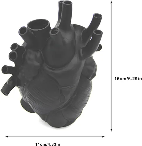 Vista 7 de Florero anatómico con forma de corazón, florero creativo de corazón humano, florero de resina, adorno de escritorio, escultura de resina, estante