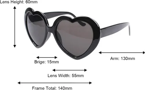 Vista 5 de Armear - Lentes grandes de sol para mujer, diseño retro con forma de corazón UV400